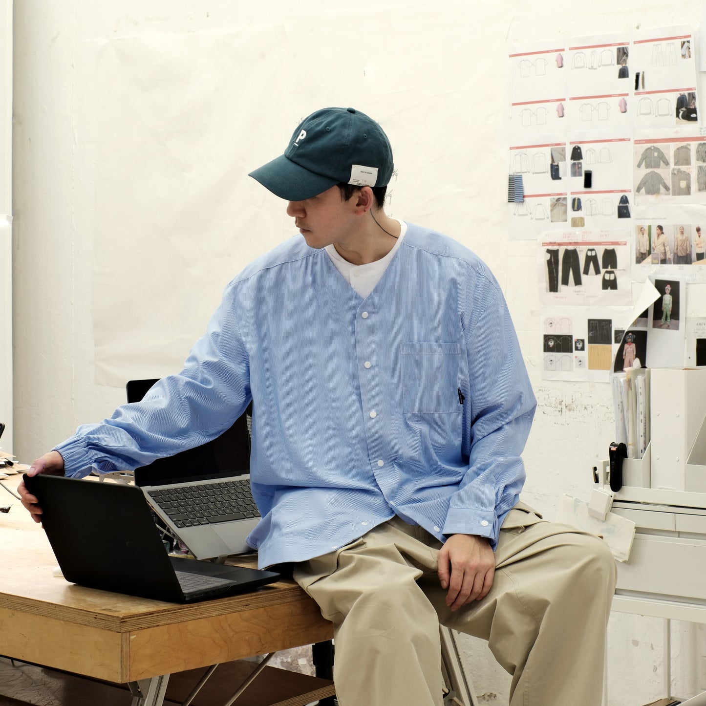 CSS/035 Collarless Stripe Shirt