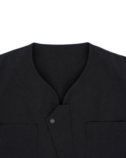 CAUJ041 / Collarless Asym Utility Jacket