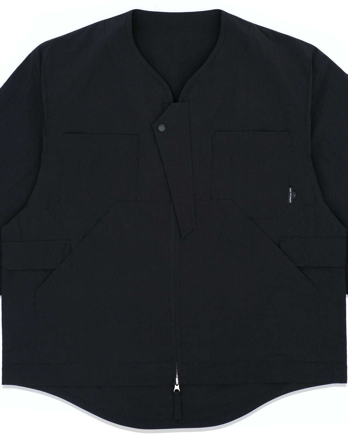 CAUJ041 / Collarless Asym Utility Jacket