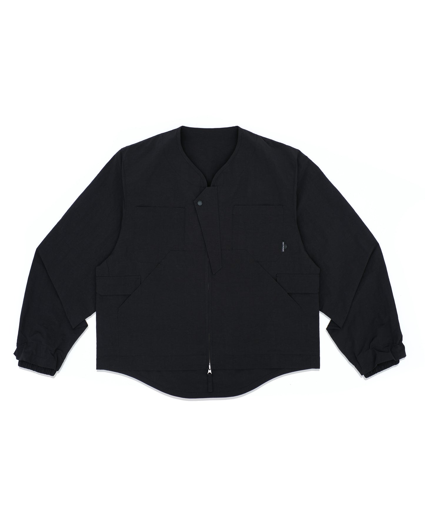 CAUJ041 / Collarless Asym Utility Jacket