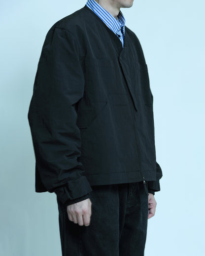 CAUJ041 / Collarless Asym Utility Jacket