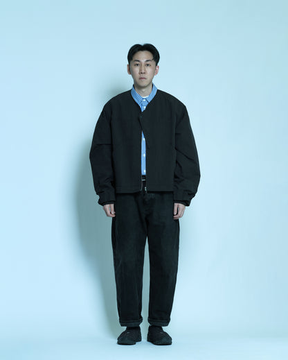 CAUJ041 / Collarless Asym Utility Jacket